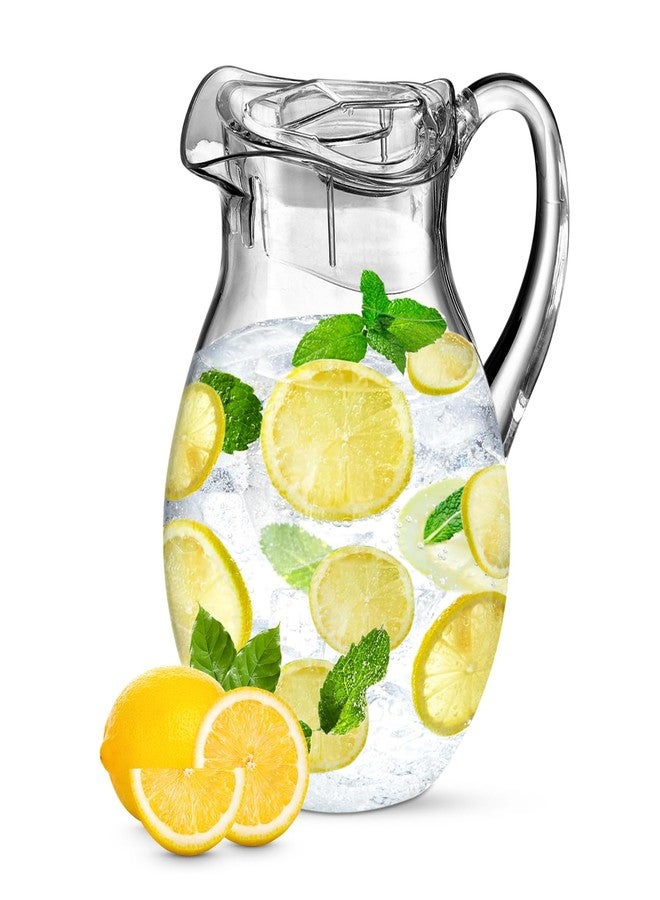 MosJos Acrylic Pitcher (72 oz), Clear Plastic, Water Pitcher with Lid, Shatterproof, BPA-Free Clear Pitcher, Ideal for Sangria, Lemonade, Juice, Iced Tea & More - Image 2