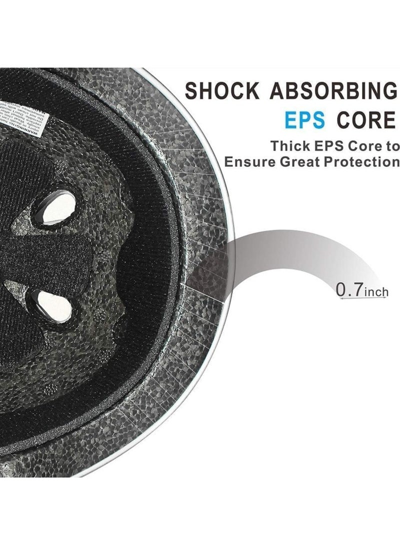خوذة دراجة أطفال سوداء قابلة للتعديل خوذة أمان متعددة الرياضات بتصميم تهوية لل skateboard دراجة سكوتر من الصغار إلى الشباب - Image 4