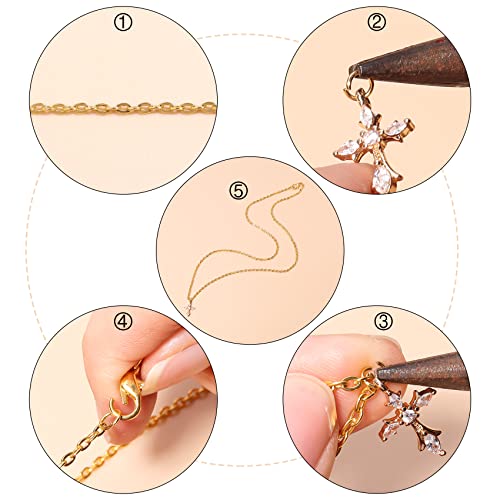 Forise 24pcs Necklace Chains Bulk 2mm Gold Plated Alloy Cable Links Chains for DIY Jewelry Making 18 Inches - Image 3