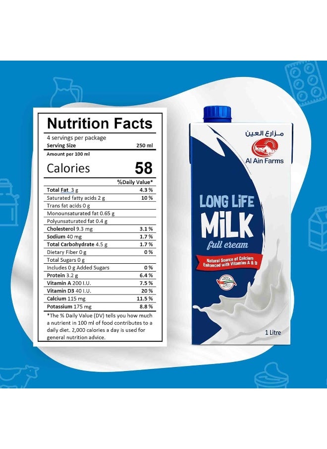 Al Ain Farms Al Ain Farms UHT Full Cream Milk 12 x 1 Liter  - Image 4