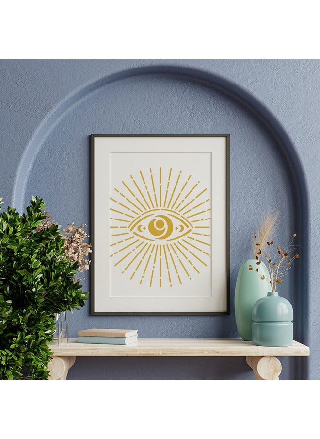 NBEADS - 2 Pcs Evil Eye Painting Stencils Templates 11.8×11.8 Inch Reusable Diy Art And Craft Stencils For Painting On Wood Fabric Paper Walls Canvas Floor Tile - Image 1