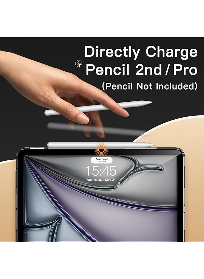 جي تيك حافظة لجهاز ايباد اير 11 انش M2 2024 وايباد اير 5 4 10.9 انش موديل 2022 2020، حافظة شفافة ناعمة من مادة TPU مقاومة للصدمات، تدعم قلم الشحن برو 2Nd، لون اسود - Image 4