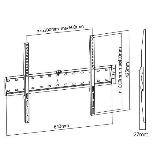 ZIPP Z F 3270 CF Ultra Slim TV Wall Mount for most 27"-70" LCD LED Plasma TV, Some up to 70" Flat Panel Screen Display with Low Profile TV Bracket with Bubble Level - Image 2