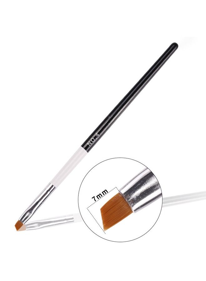Generic فرشاة فن الأظافر أكريليك 5 قطع فضية  - Image 3