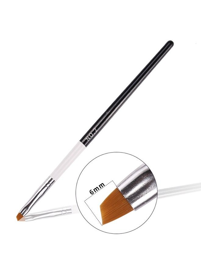 Generic فرشاة فن الأظافر أكريليك 5 قطع فضية  - Image 2