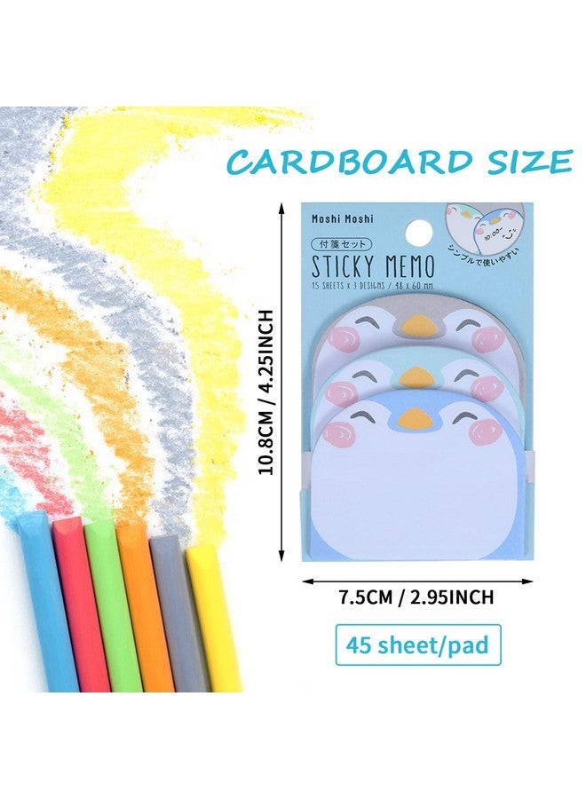 مولين ملاحظات لاصقة لطيفة مكونة من 6 قطع من الملاحظات اللاصقة الكرتونية على شكل حيوانات وأعلام وسادات مذكرة ذاتية اللصق للطلاب في المنزل والمكاتب وزملاء الغرف ومستلزمات علامات التبويب 270 ورقة - Image 2