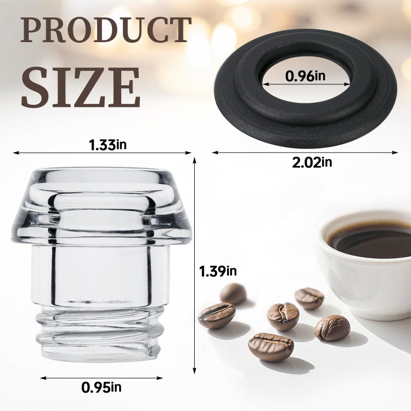 Pulems Coffee Percolator Plastic Knob Top and Washer Rings Compatible with Farberware Yosemite Coffee Percolators, Fit for Farberware Coffee Maker Replacement Parts,Transparent Coffee Percolator Top 2 Sets ï»¿ - Image 2