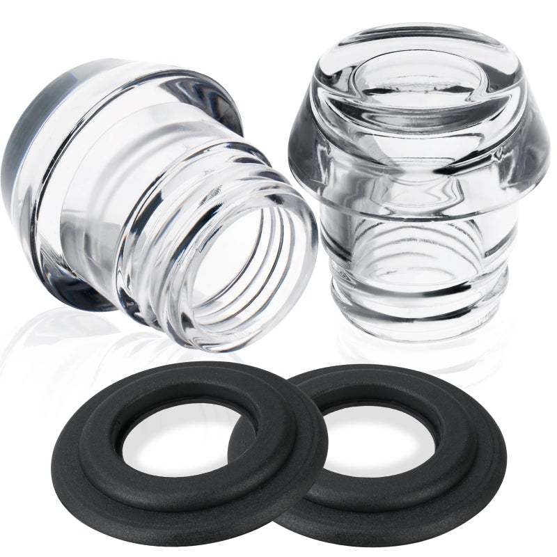 Pulems Coffee Percolator Plastic Knob Top and Washer Rings Compatible with Farberware Yosemite Coffee Percolators, Fit for Farberware Coffee Maker Replacement Parts,Transparent Coffee Percolator Top 2 Sets ï»¿ - Image 1