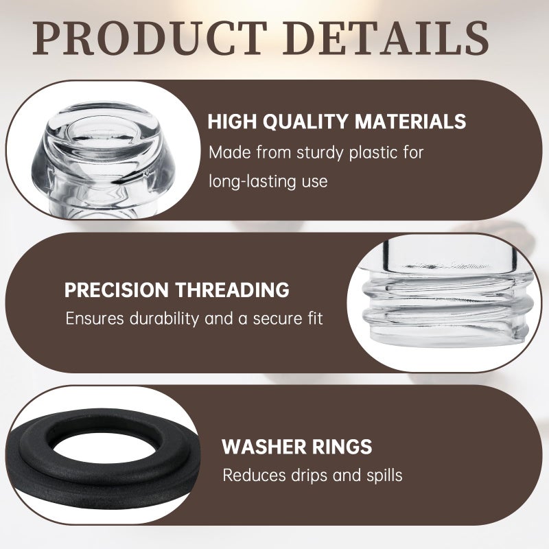 Pulems Coffee Percolator Plastic Knob Top and Washer Rings Compatible with Farberware Yosemite Coffee Percolators, Fit for Farberware Coffee Maker Replacement Parts,Transparent Coffee Percolator Top 2 Sets ï»¿ - Image 4