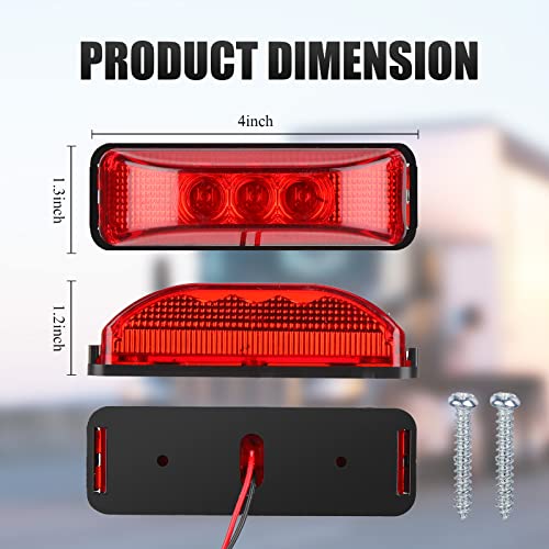 Riakrum 25 Pcs 4 Inch 3 LED Side Marker Lights Waterproof Sealed Trailer LED Lights for Rv Truck Utv Atv Boats, 12v, Red, Orange and White - Image 4