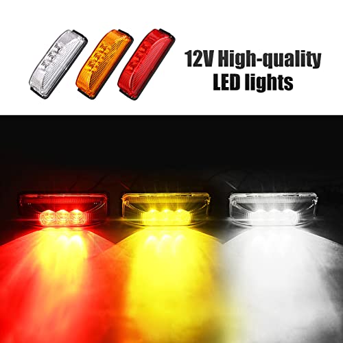 Riakrum 25 Pcs 4 Inch 3 LED Side Marker Lights Waterproof Sealed Trailer LED Lights for Rv Truck Utv Atv Boats, 12v, Red, Orange and White - Image 3