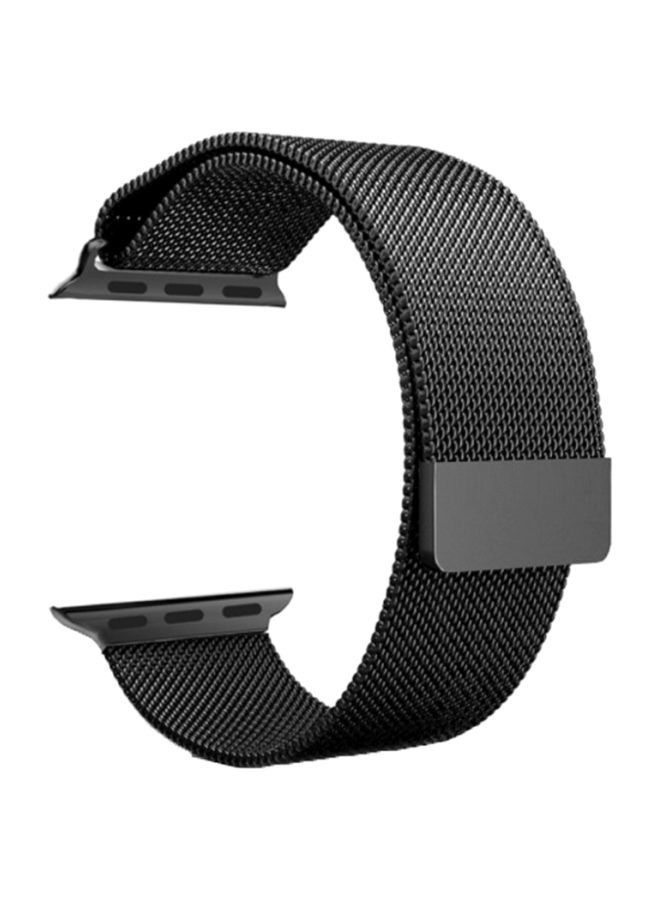 Milanese Mesh Stainless Steel Band for Apple Watch Series 5/6/7 42/44/45mm Black - Image 1