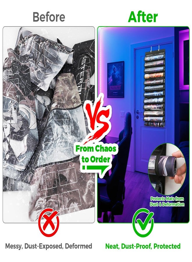 Lconvicely 11+1 Playmat Tube Holderfor MTG with Tube Slot, Hangable Playmat Holder Storage Bag for 24"x14" Standard Mats Compatible with TCG/MTG，Fits 2.83" Tube & 65mm Rolled Mats - Image 3