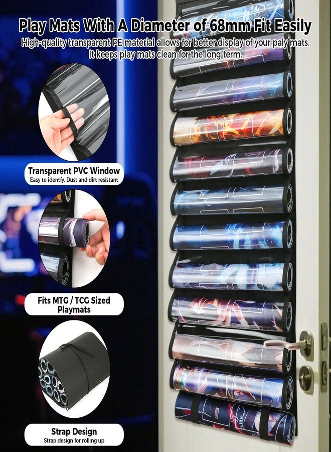 Lconvicely 11+1 Playmat Tube Holderfor MTG with Tube Slot, Hangable Playmat Holder Storage Bag for 24"x14" Standard Mats Compatible with TCG/MTG，Fits 2.83" Tube & 65mm Rolled Mats - Image 4