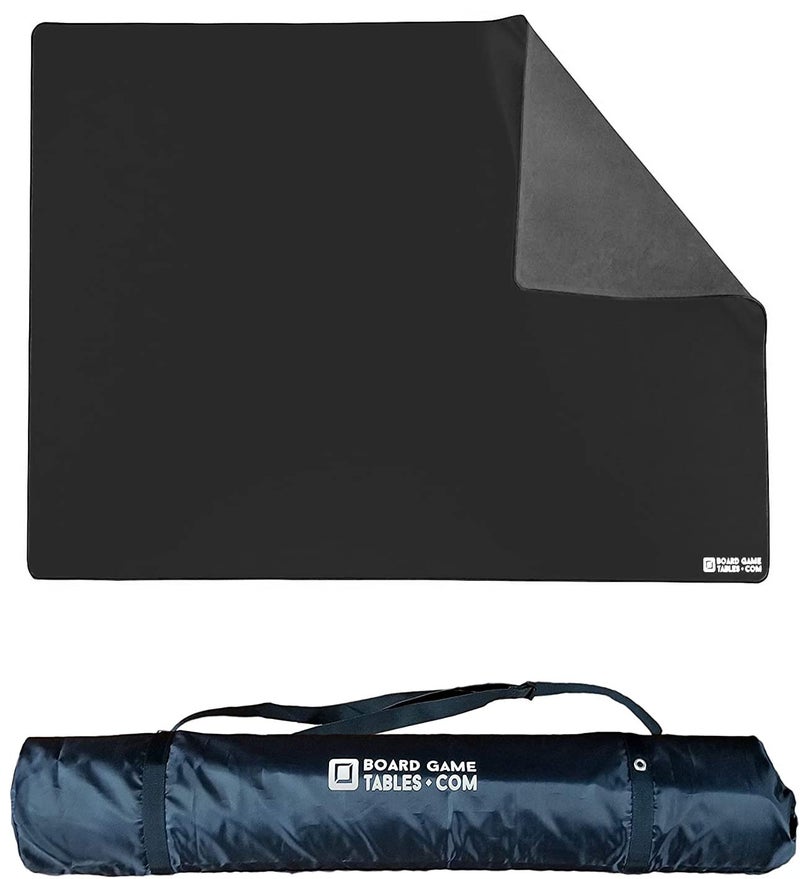 BOARD GAME TABLES.COM Board Game Playmat 35x55Thick Super CushionedStitched EdgeWater Resistant with Carrying Case for Tabletop Board Games Card Games RPG Games Large Black - Image 3