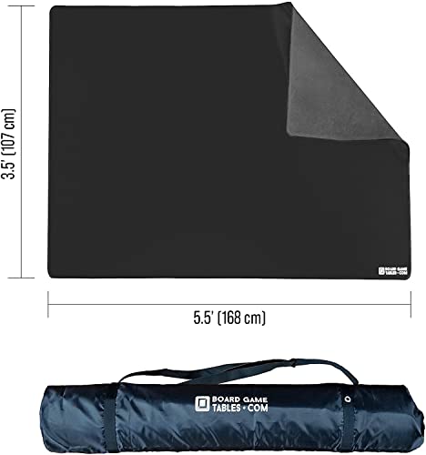BOARD GAME TABLES.COM Board Game Playmat 35x55Thick Super CushionedStitched EdgeWater Resistant with Carrying Case for Tabletop Board Games Card Games RPG Games Large Black - Image 5
