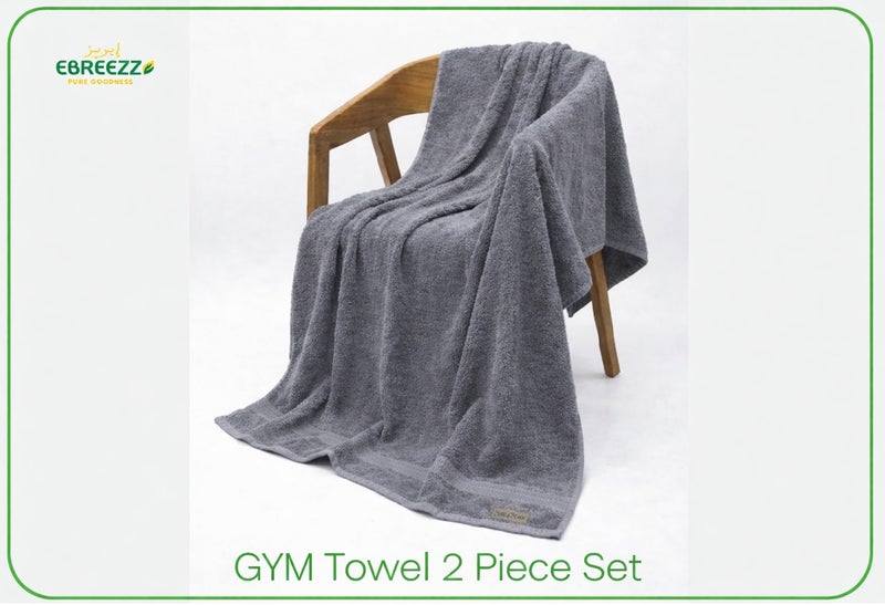 EBREEZZ Gym Towel Set – 2 Piece Premium Cotton Face & Body Towels | 35*70cm 70*140cm - Image 2