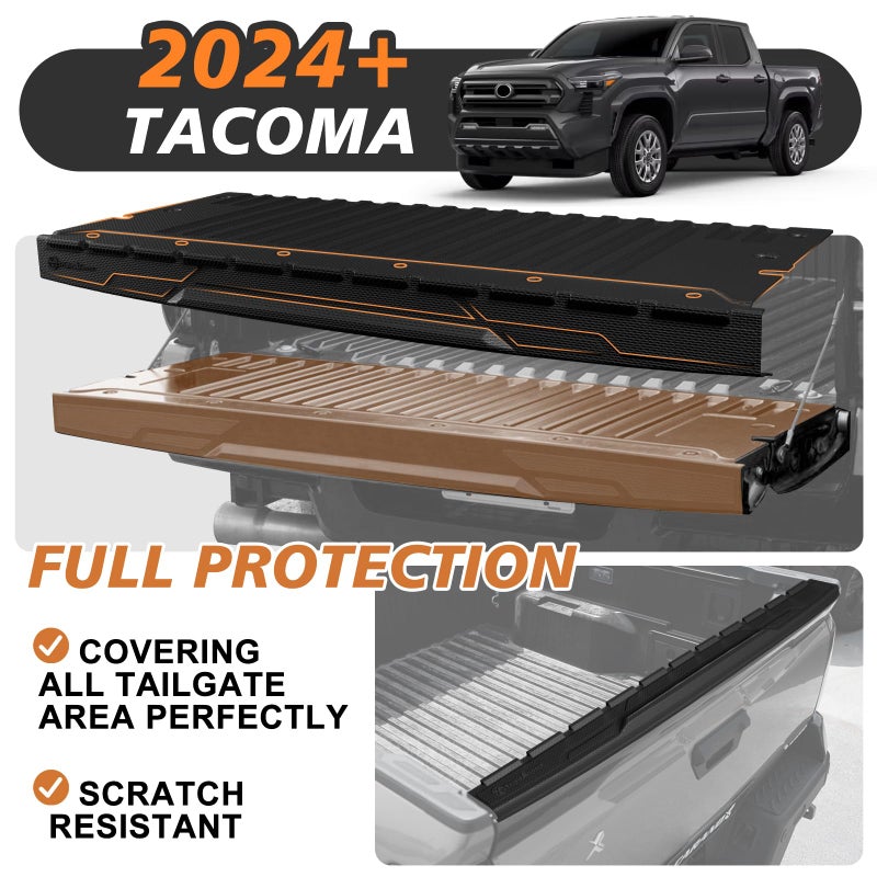 TripleAliners Truck Mat Compatible with 2024-2026 Toyota Tacoma Accessories, Tailgate Mat Custom Fit All Weather Protection Pickup Liner, w/Tailgate Cap Protector - Image 2