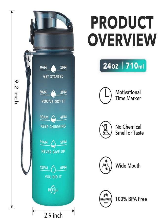 Enerbone زجاجة مياه إنيربوين سعة 24 أونصة، مانعة للتسرب وخالية من مادة BPA والسموم، زجاجة مياه تحفيزية مزودة بمؤشرات للشرب وماصة، زجاجة مياه رياضية مزودة بحزام للمكتب، الصالة الرياضية، والرياضات الخارجية - Image 2