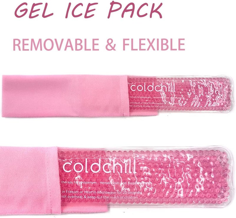 coldchill Reusable Perineal Ice Packs for Postpartum & Hemorrhoid Pain Relief, Hot & Cold Pack for Women After Pregnancy, 2 Ice Pack and 3 Cover. (Pink) - Image 2