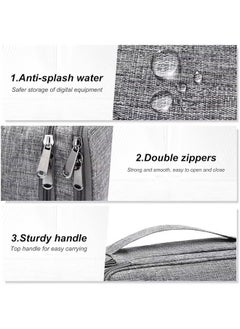 Arabest Electronic Organizer, Double Layer Travel Cable Organizer Bag Large Waterproof Electronic Accessories Storage Case for iPad, Kindle, Cables, Cord, Chargers, Hard Drive (Grey)  - Image 4