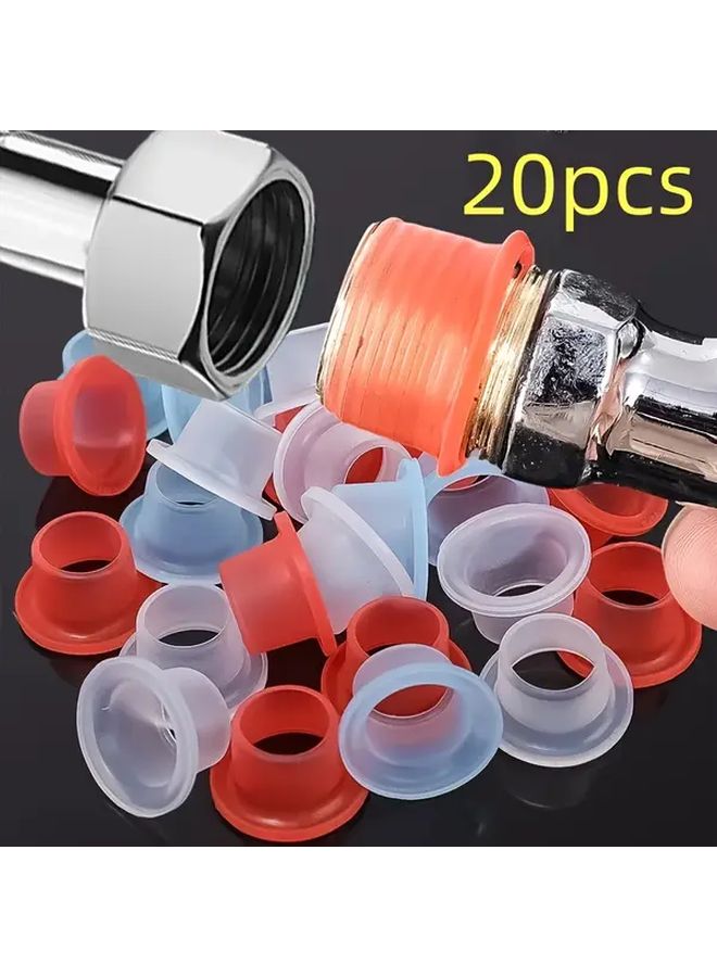 Red Silicone Faucet Gaskets 20pcs Leak Proof Durable Washer Sealing Rings - Image 1