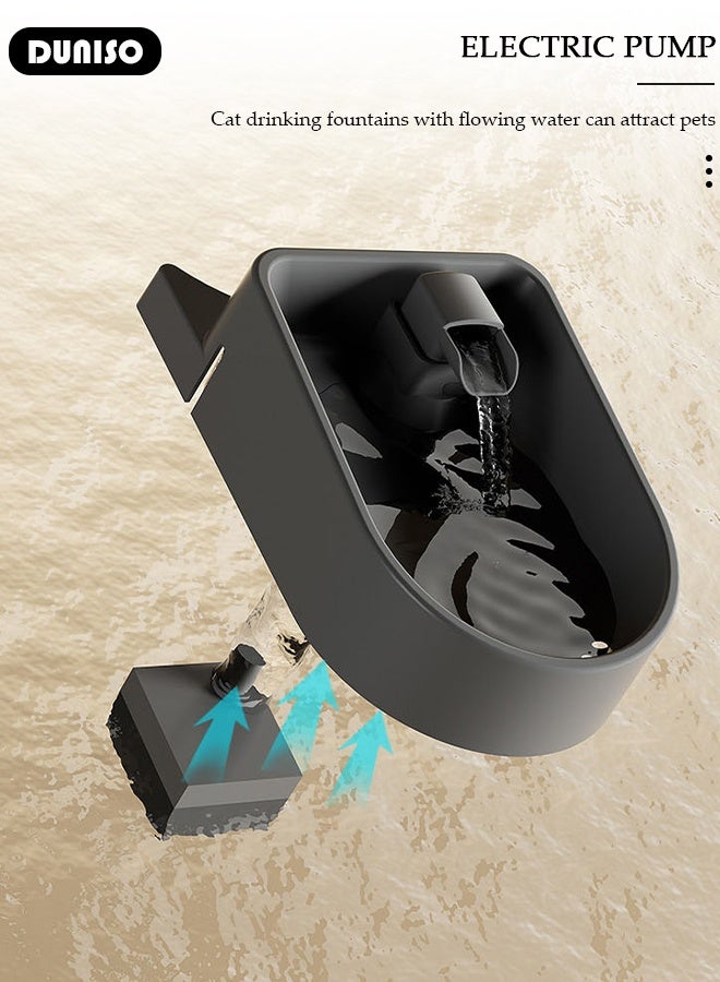 DUNISO موزع طعام أوتوماتيكي للحيوانات الأليفة، مجموعة موزع طعام ونافورة مياه للقطط والكلاب، موزع مياه أوتوماتيكي بسعة كبيرة مع جهاز دوران مياه كهربائي، موزع طعام 2 في 1 للكلاب والقطط الكبيرة والصغيرة والجروهات والقطط الصغيرة - Image 4