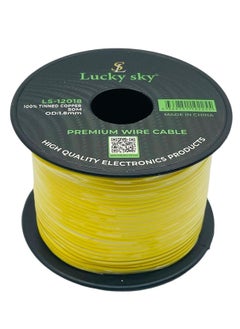 Lucky Sky Lucky Sky 26awg Wire Flexible Silicone Tinned Copper UL1007 Silicone Rubber Insulated Yellow color 100M 328ft OD:-1.3mm Stranded Hook up Wire. (YELLOW) 