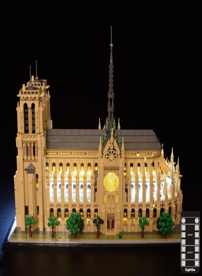 LightGo LED Lighting Kit Designed for Lego 21061 Notre-Dame de Paris Building Set - Not Include Model (Remote Version) - Image 1