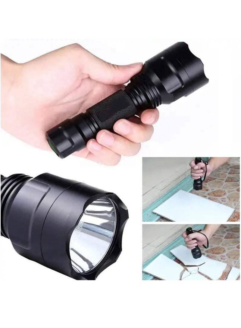 Black outdoor tactical flashlight - Image 1