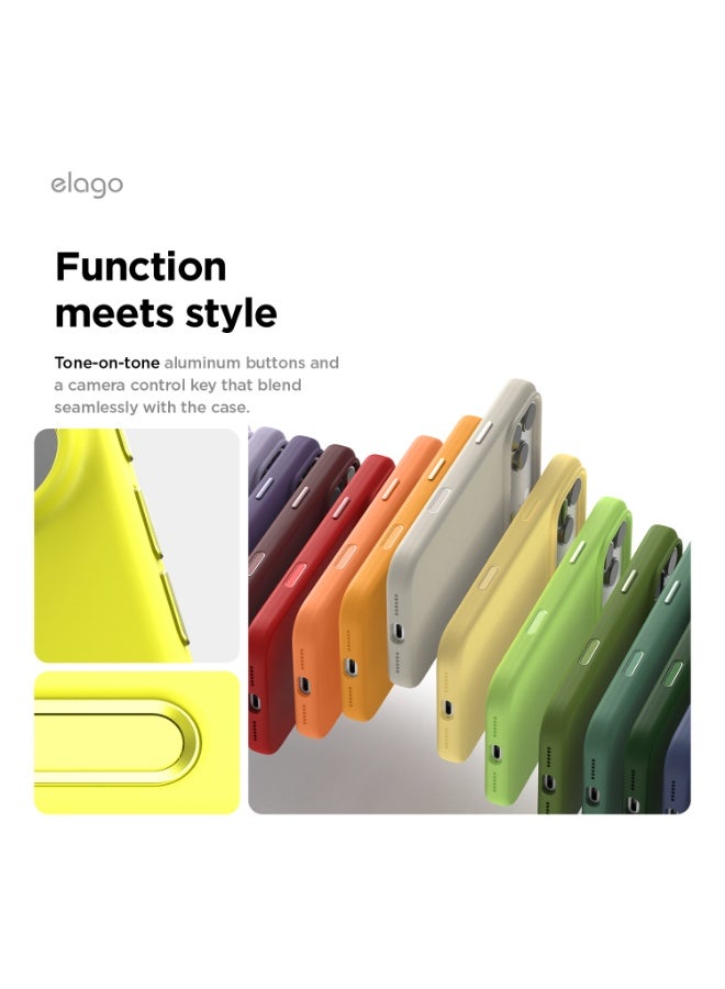 Elago Magnetic Liquid Silicone for iPhone 17 Pro MAX case cover [Camera Control Button Cover] compatible with MagSafe Shockproof - Neon Yellow - Image 4