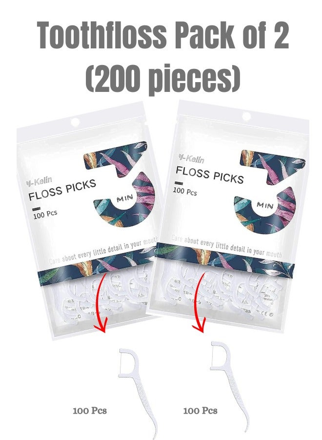 Y-Kelin Dental Floss Toothpicks Cleaning Teeth Oral Sticks Picks - 200 Pieces - Image 1