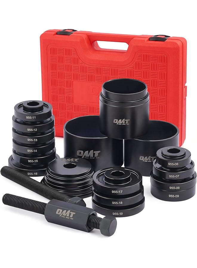 Orion Motor Tech Wheel Bearing Press Kit For Front Wheel Drive Bearing Removal & Installation, 24Pc Wheel Bearing Puller Tool Set With Sliding Screws Universal Bushings Sleeves Storage Case - Image 1