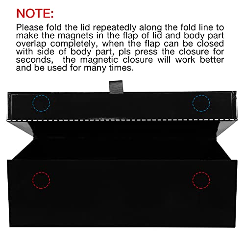 Aimyoo 1 Pack Black Collapsible Gift Box with Magnetic Closure Lids & Rope for Easy Opening 13.8x9x4.3, Bridesmaid Groomsman Proposal Boxes, Rectangle Storage Present Boxes - Image 3