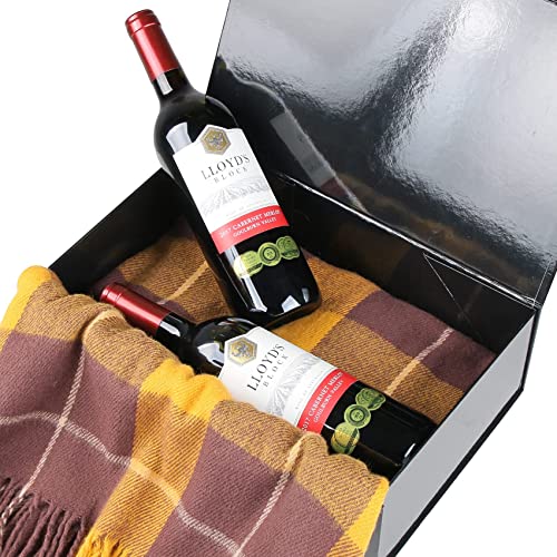 Aimyoo 1 Pack Black Collapsible Gift Box with Magnetic Closure Lids & Rope for Easy Opening 13.8x9x4.3, Bridesmaid Groomsman Proposal Boxes, Rectangle Storage Present Boxes - Image 5