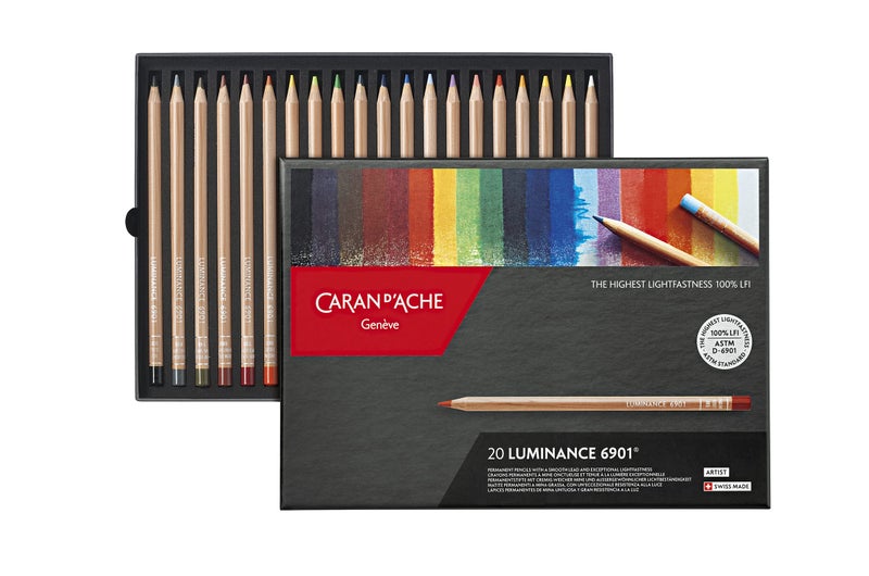 Caran d'Ache CREATIVE ART MATERIALS Caran D'ache Luminance Colored Pencil Set of 20 (6901.720) - Image 1
