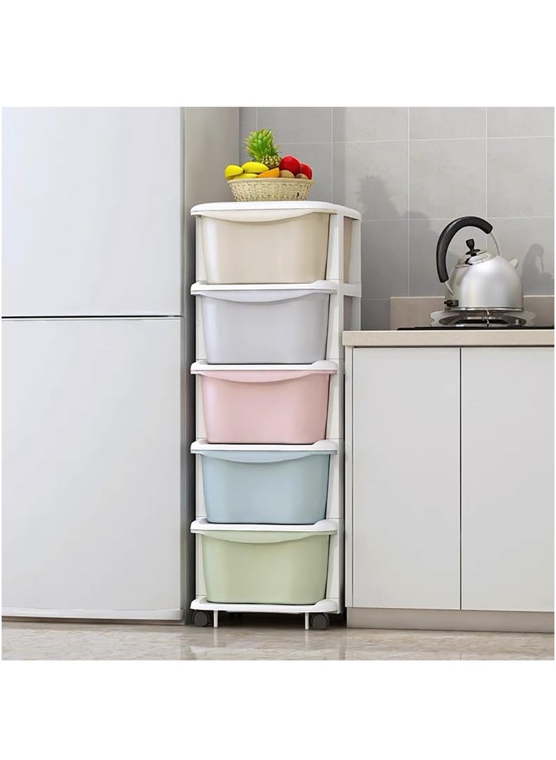 SKY-TOUCH Drawer Containers Storage 5 Layer Sundries Organizer, Storage Cabinet Drawer storage Dresser Organizer: Multipurpose Clothing Storage Rack for Kitchen, Bedroom, Sitting Room, and Bathroom  - Image 2