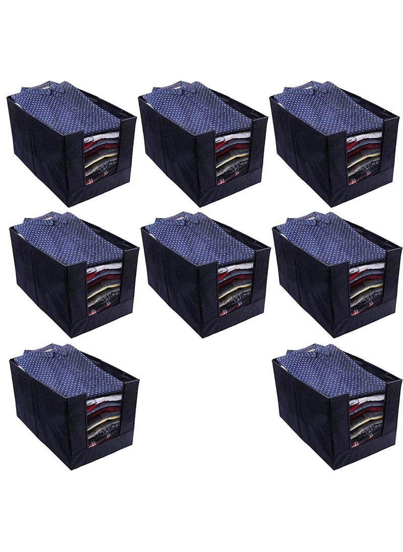 ShubhKraft Shubhkraft Garment Cover Cloth OrganizerWardrobe Organizer for Shirts TShirts Jeans AntiWrinkle Closet Drawer Rack Storage Travel Closet OrganizerClothes Organiser Pack Of 8 Black  - Image 1