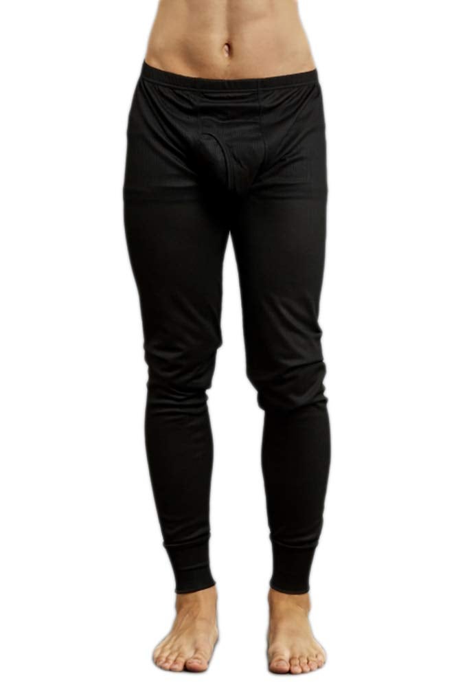 Knocker Men's Long Thermal Underwear Top and Bottom Set (XL, Black) - Image 4
