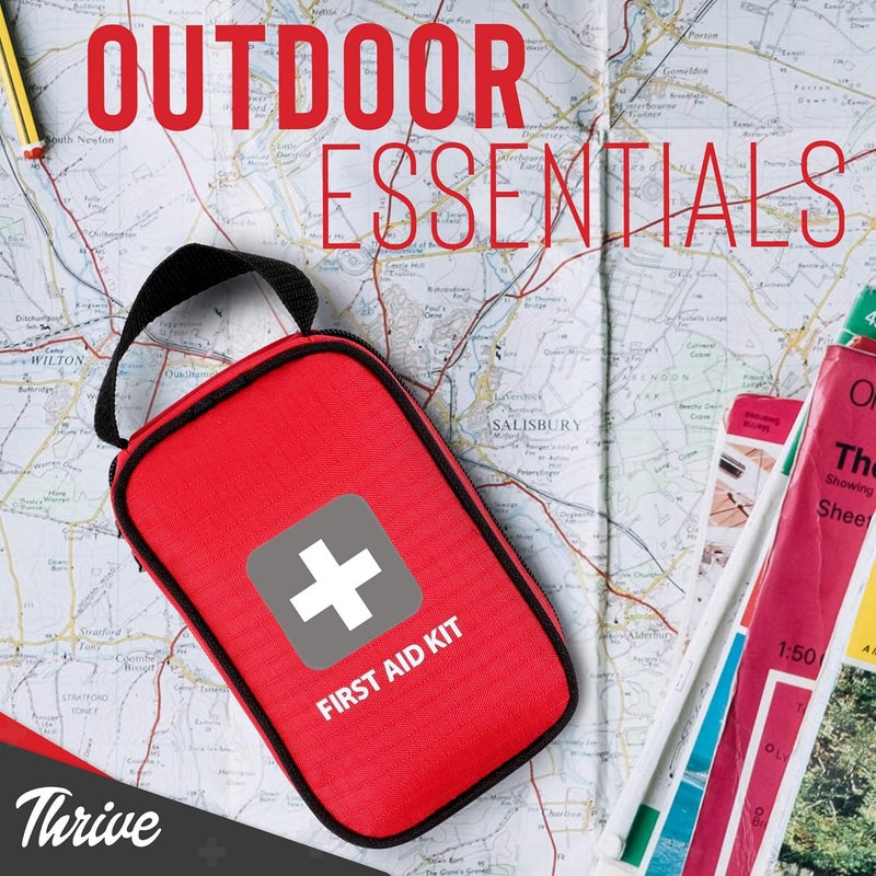 Thrive First Aid Safety Kit  100Piece Bag  Compact Waterproof RipStop Nylon Pouch  MultiSize Bandages Antiseptic Wipes  Safety Pins for Car  Travel - Image 5