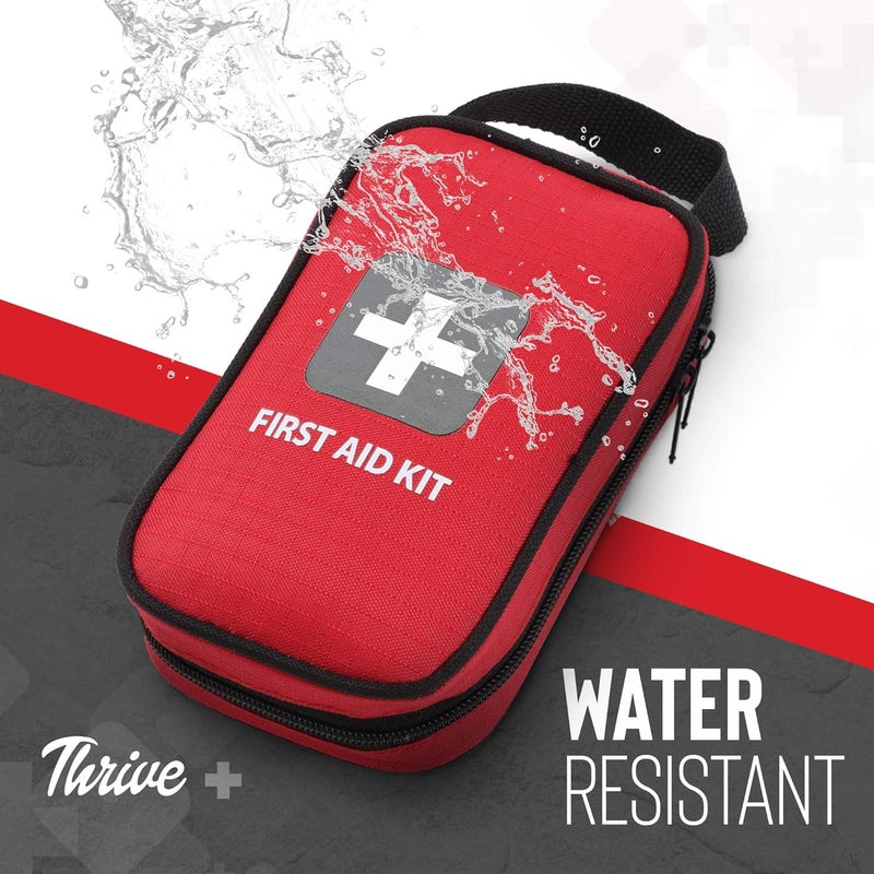 Thrive First Aid Safety Kit  100Piece Bag  Compact Waterproof RipStop Nylon Pouch  MultiSize Bandages Antiseptic Wipes  Safety Pins for Car  Travel - Image 3