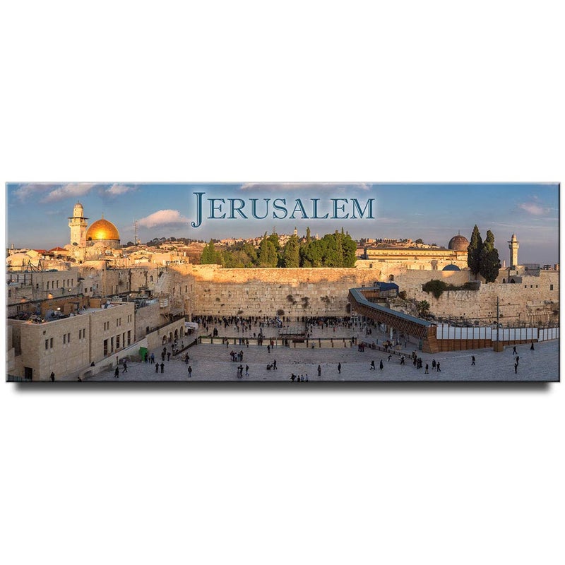 PDTXCLS Jerusalem Panoramic Fridge Magnet Travel Souvenir Israel - Image 1
