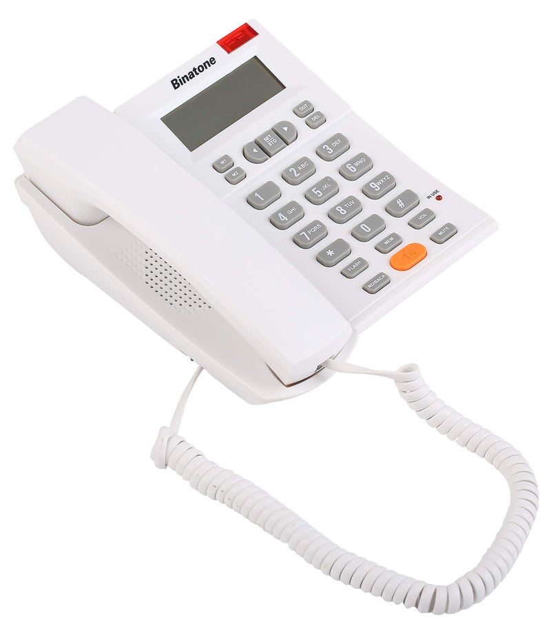 Binatone Concept 700 Corded Landline Phone with Clip & Digital Speaker Phone,LCD Display,2 Direct Memory,Ringer LED,Adjustable Ringer Volume,Caller Display,Mute Function,Desk/Wall Mountable- White - Image 2