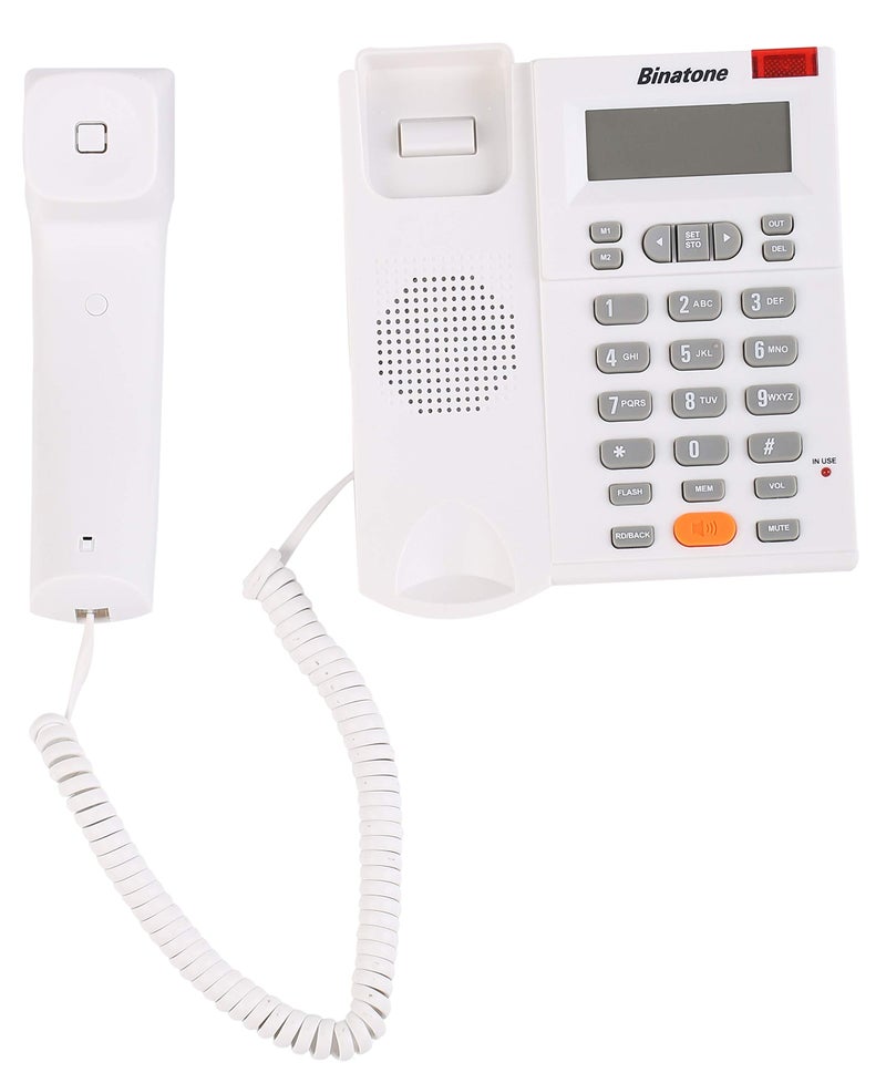 Binatone Concept 700 Corded Landline Phone with Clip & Digital Speaker Phone,LCD Display,2 Direct Memory,Ringer LED,Adjustable Ringer Volume,Caller Display,Mute Function,Desk/Wall Mountable- White - Image 4