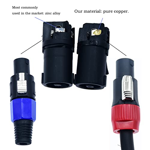 Arklove Speak on 2Pack Pro Speakon to Speakon Male Speaker Gauge Wire Lock Cable Pair 12AWG Professional Audio Cabl Cord with Port Connector for para bocina de dj Stage Power Amplifier 2 Conductor 6ft feet - Image 3