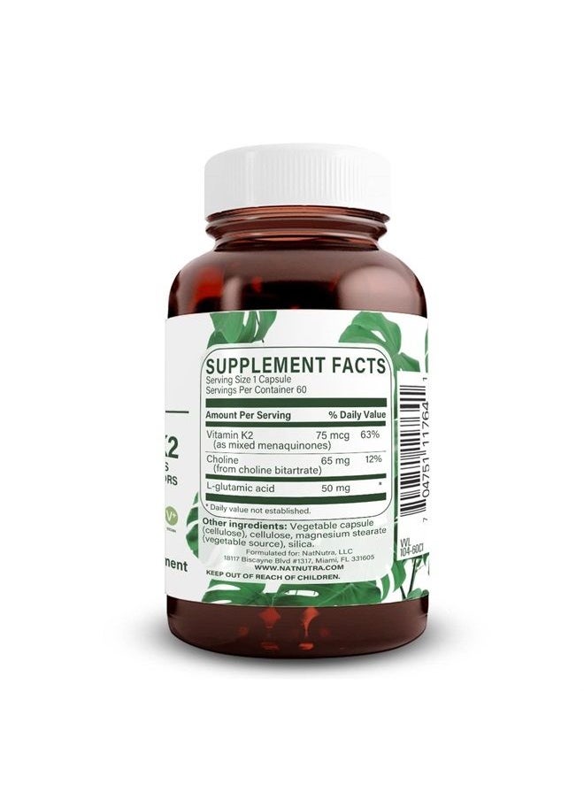 Natural Nutra Full Spectrum Vitamin K2 Supplement, Support Cardiovascular Health, Liver Function, Metabolic Health, Heart Health, 75 mcg, 60 Capsules(Pack of 3).  - Image 2