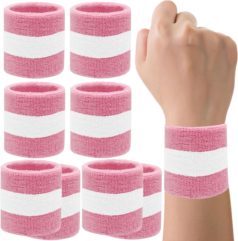 IMAGERIO 8 Pack Wrist Sweatbands Tennis Wrist Bands Absorbent Sweat Band for Men and Women, Breathable Cotton Sweatbands for Working Out, Football, Basketball, Running Athletic Sports - Image 1