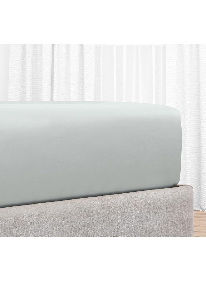 California Queen Size 3PC Fitted Sheet, 1 Piece Fitted and 2 Pieces Pillow case, Color Silver Gray, Super Soft 600TC 100% Natural Cotton, California Queen Size Bed Fit to 15'' Extra Deep Pocket Sheets - Image 4