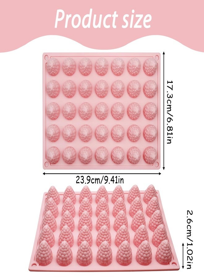 Fchil 3D Silicone Mini Raspberry Molds, 35-Cavity Raspberry Baking Tray for Chocolate Candy Jello Cookie Cake Decorating, 9.41 x 6.81 x 1.02 inches - Image 2