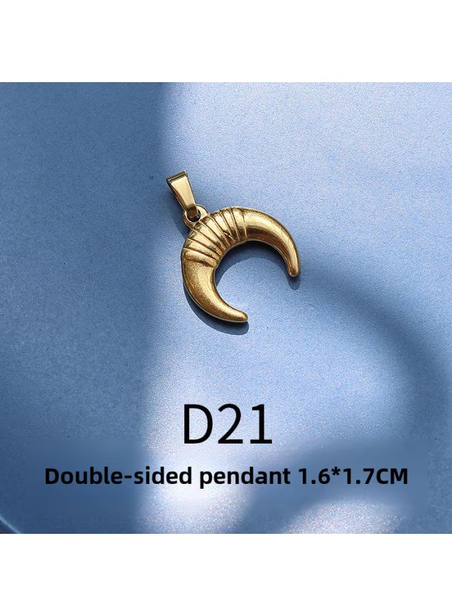 Europe And The United States Hot Moon Starfish Pendant Jewelry Pendant Accessories Titanium Steel Plated 8k Gold Pendant Versatile 